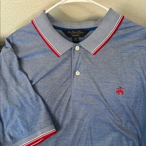 Brooks Brothers Red and Blue Polo Shirt with Contrasting Trim